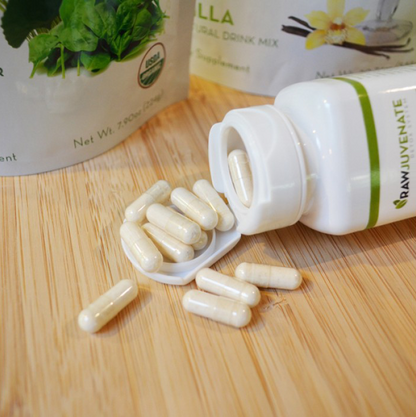 Super Fiber, Super Aloe, Vegan Probiotic Vitamins - RawJuvenate Organic Detox